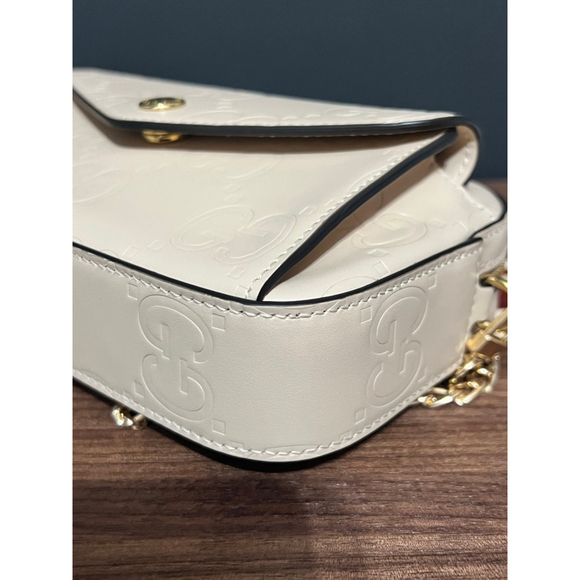 Gucci Jumbo GG Embossed Super Mini Shoulder Bag w/ Unbranded Strap - Picture 7 of 16